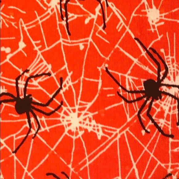 Face Mask- Halloween Spiders/Spiderweb on Orange - Picture 3 of 4